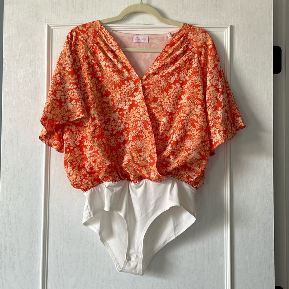 Pink Lily Flutter Sleeve Bodysuit
